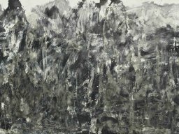 S018 夏雨墨---太空冥冥不可得 146x364cm 水墨 2008
